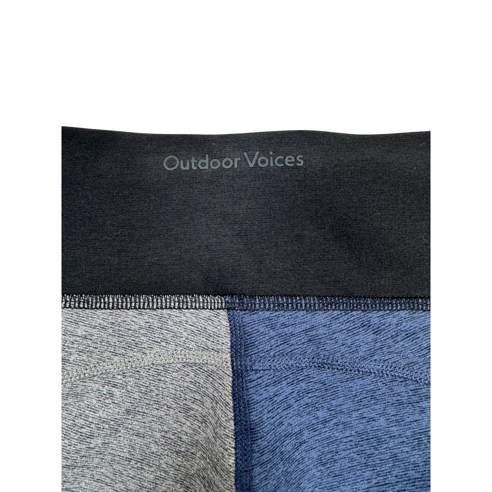 Outdoor Voices TechSweat Colorblock 5" Shorts Blue Grey Black Womens Small - Picture 3 of 5